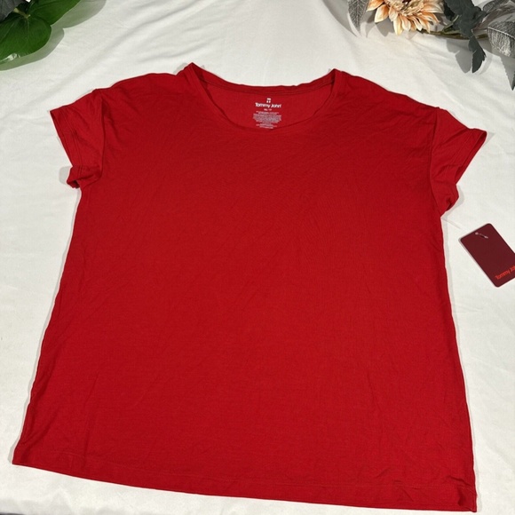 NEW Tommy John [‎ Womens XS ] Pajama Tee Top in Haute Red - Picture 4 of 16